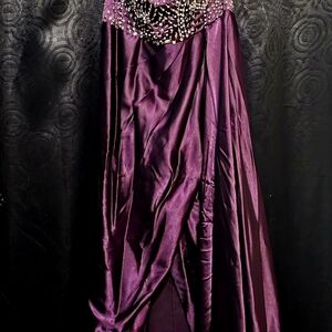 Elegant Purple Gown with Sparkling Accents